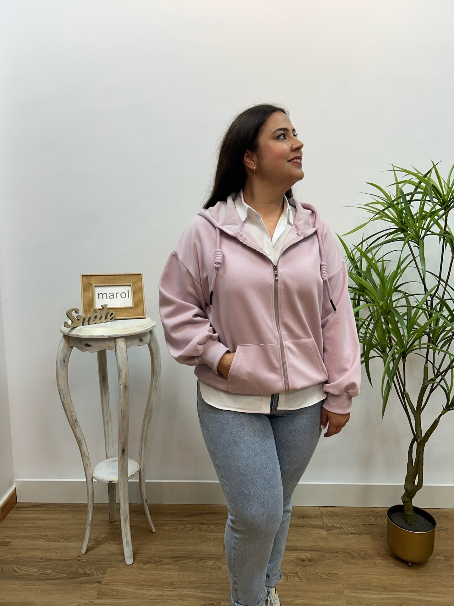 SUDADERA CAPUCHA MALVA