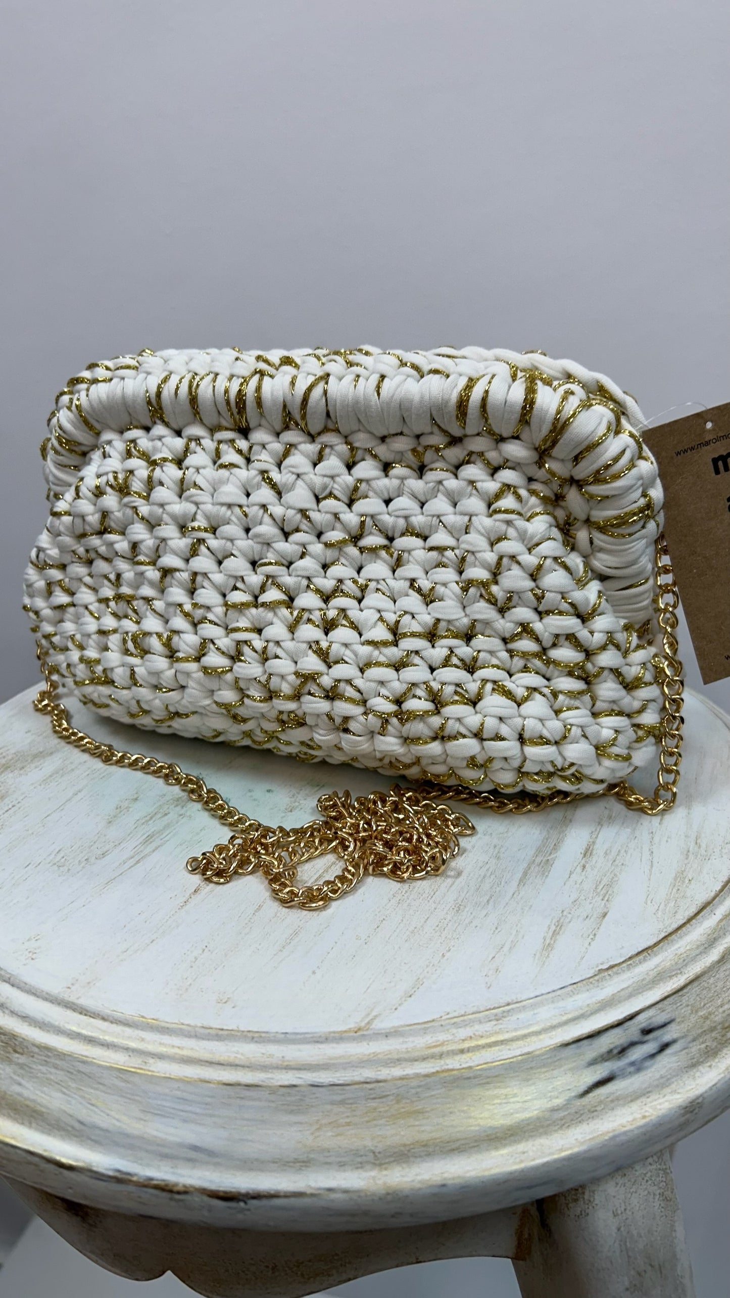 BOLSO CROCHET CADENA BLANCO