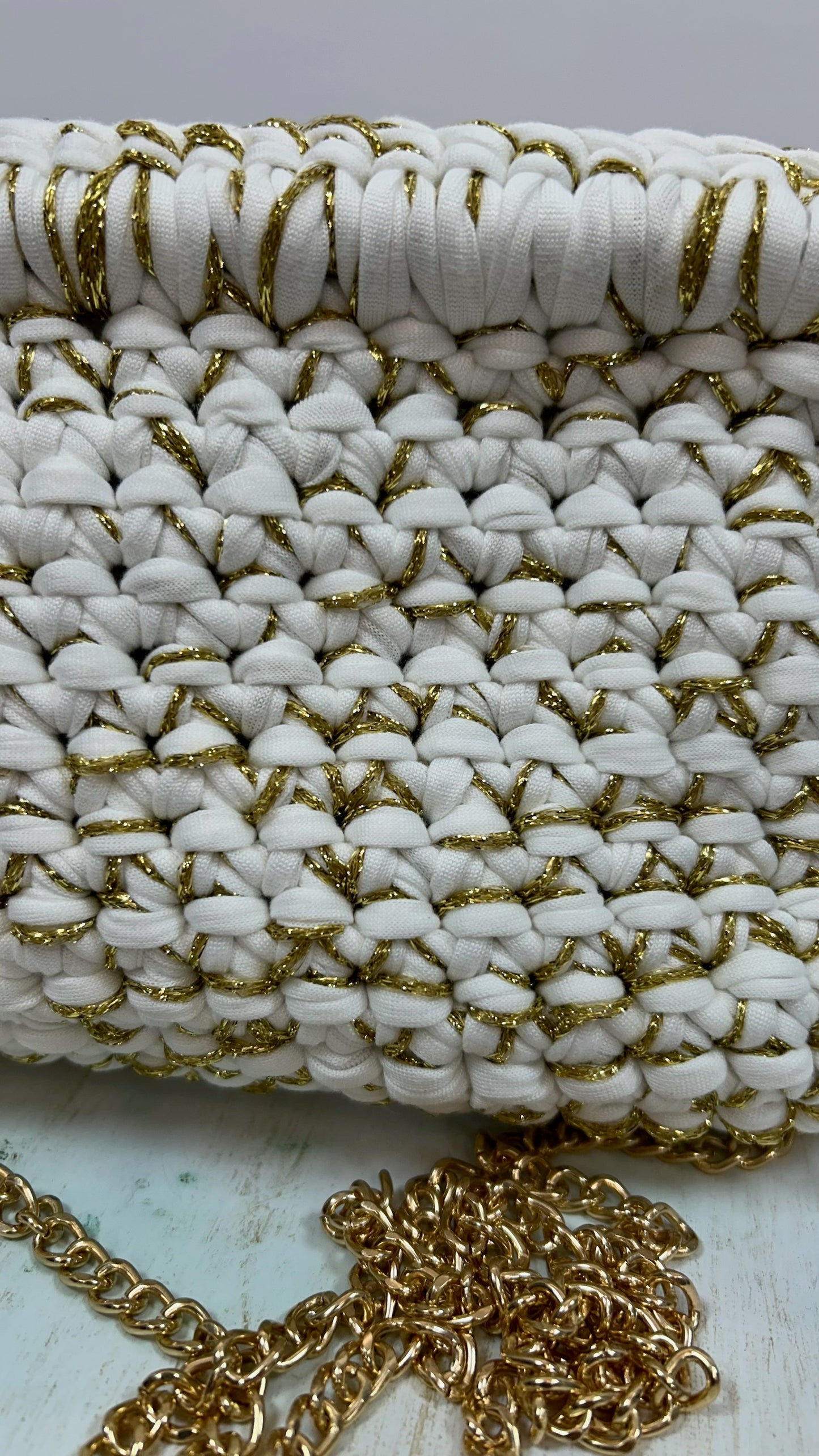 BOLSO CROCHET CADENA BLANCO