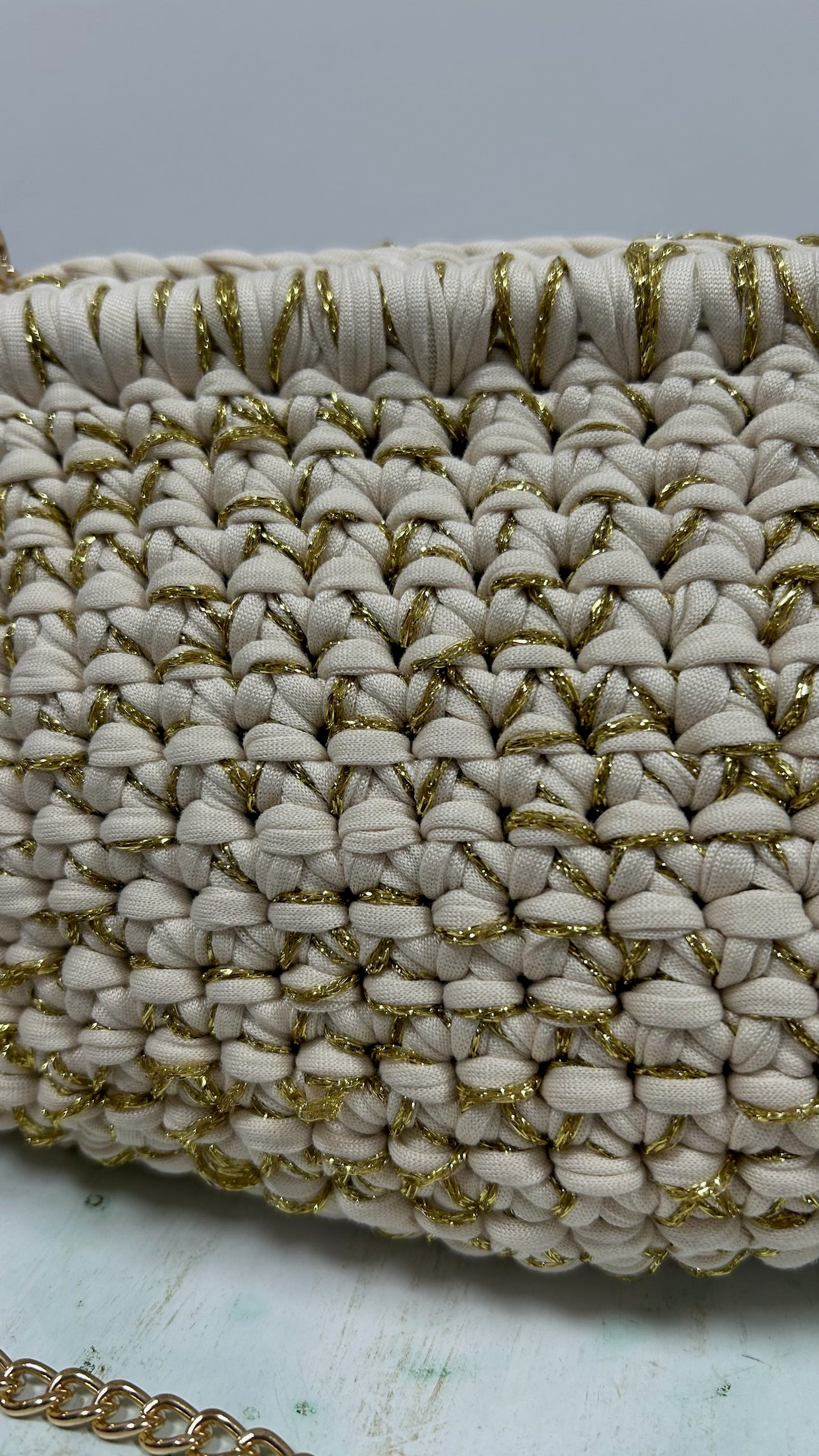 BOLSO CROCHET CADENA BEIGE