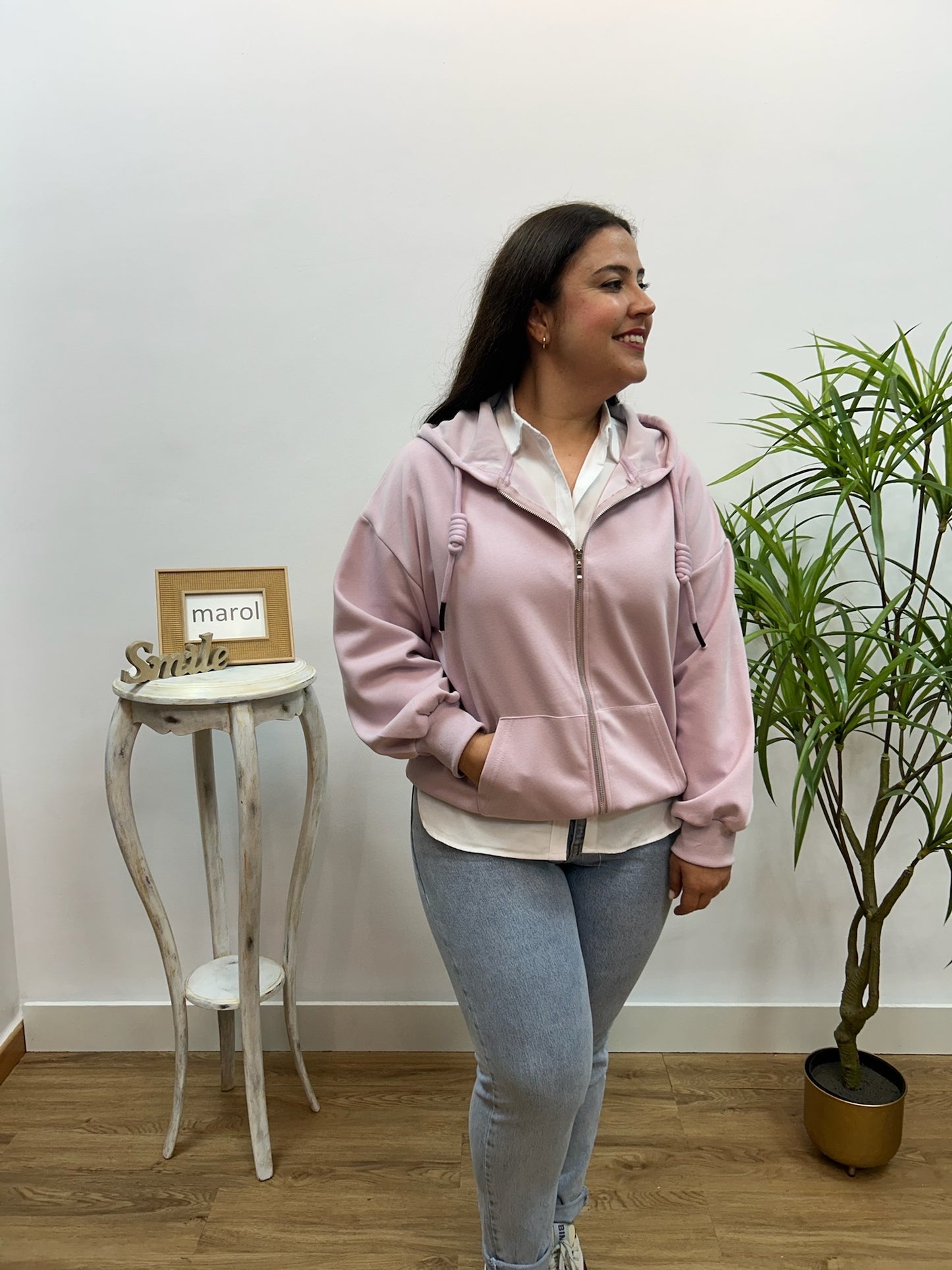 SUDADERA CAPUCHA MALVA