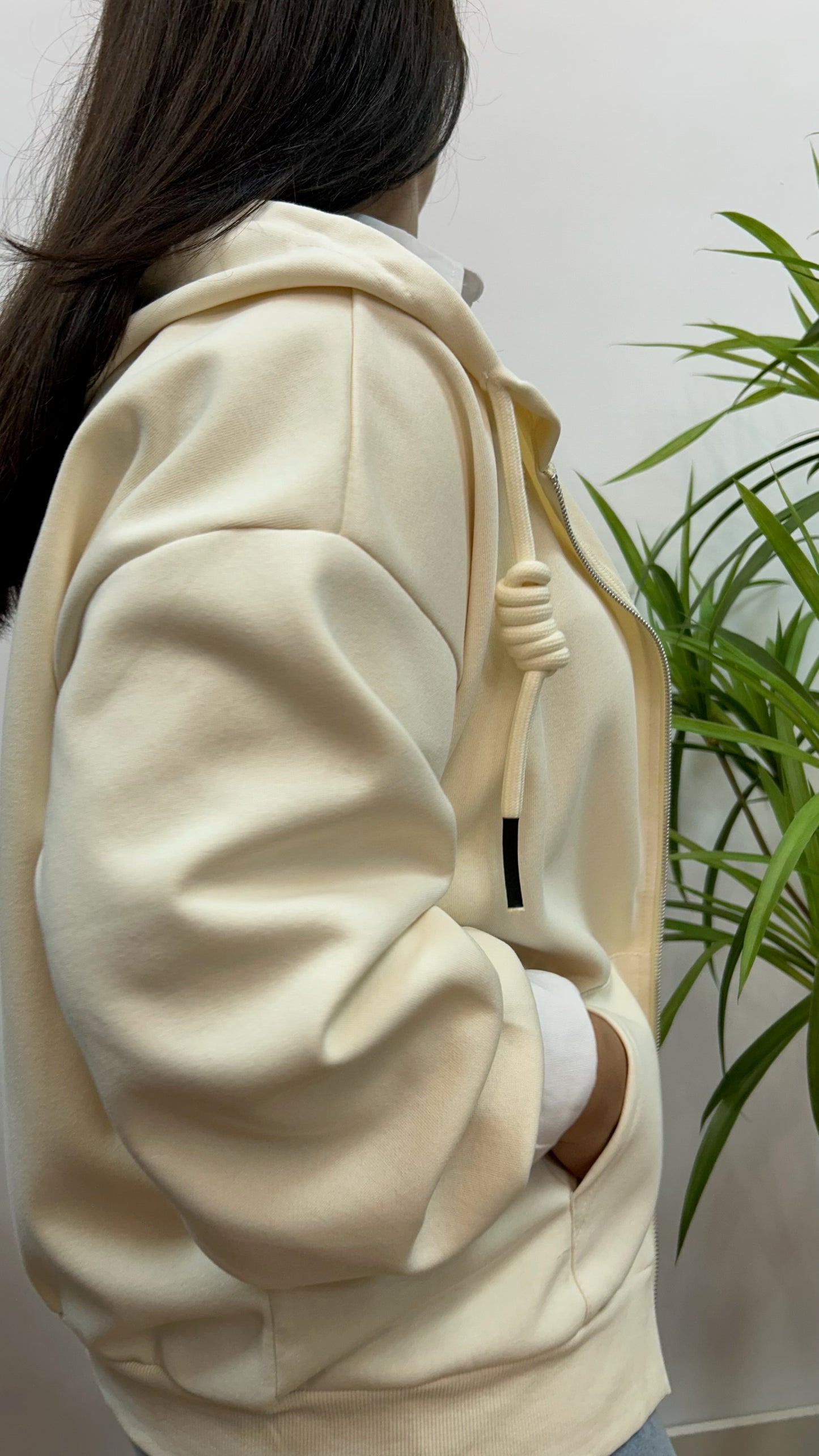 SUDADERA CAPUCHA BEIGE