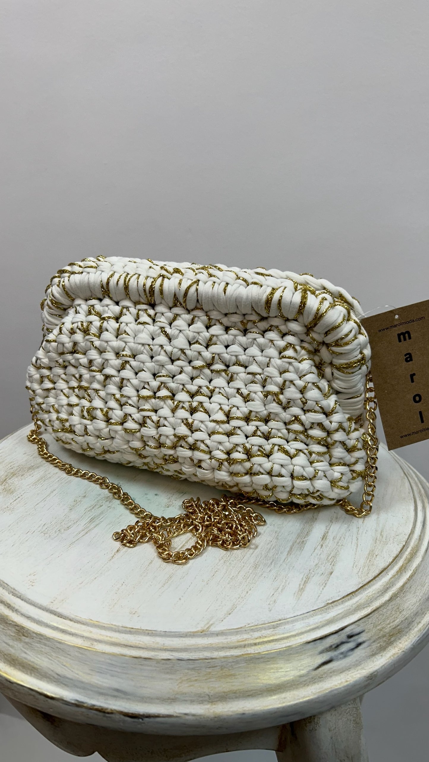BOLSO CROCHET CADENA BLANCO