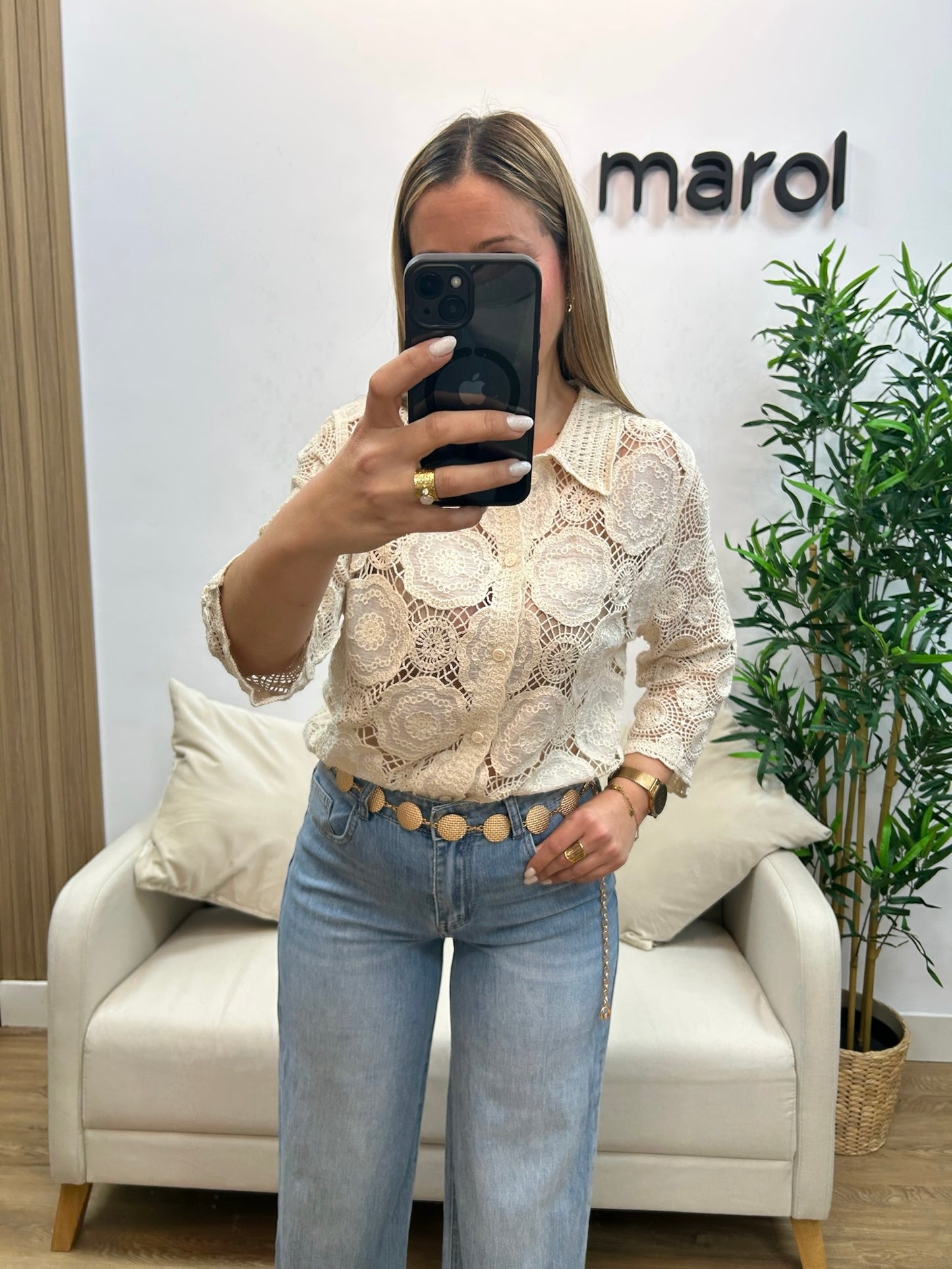 CAMISA CROCHET BEIGE