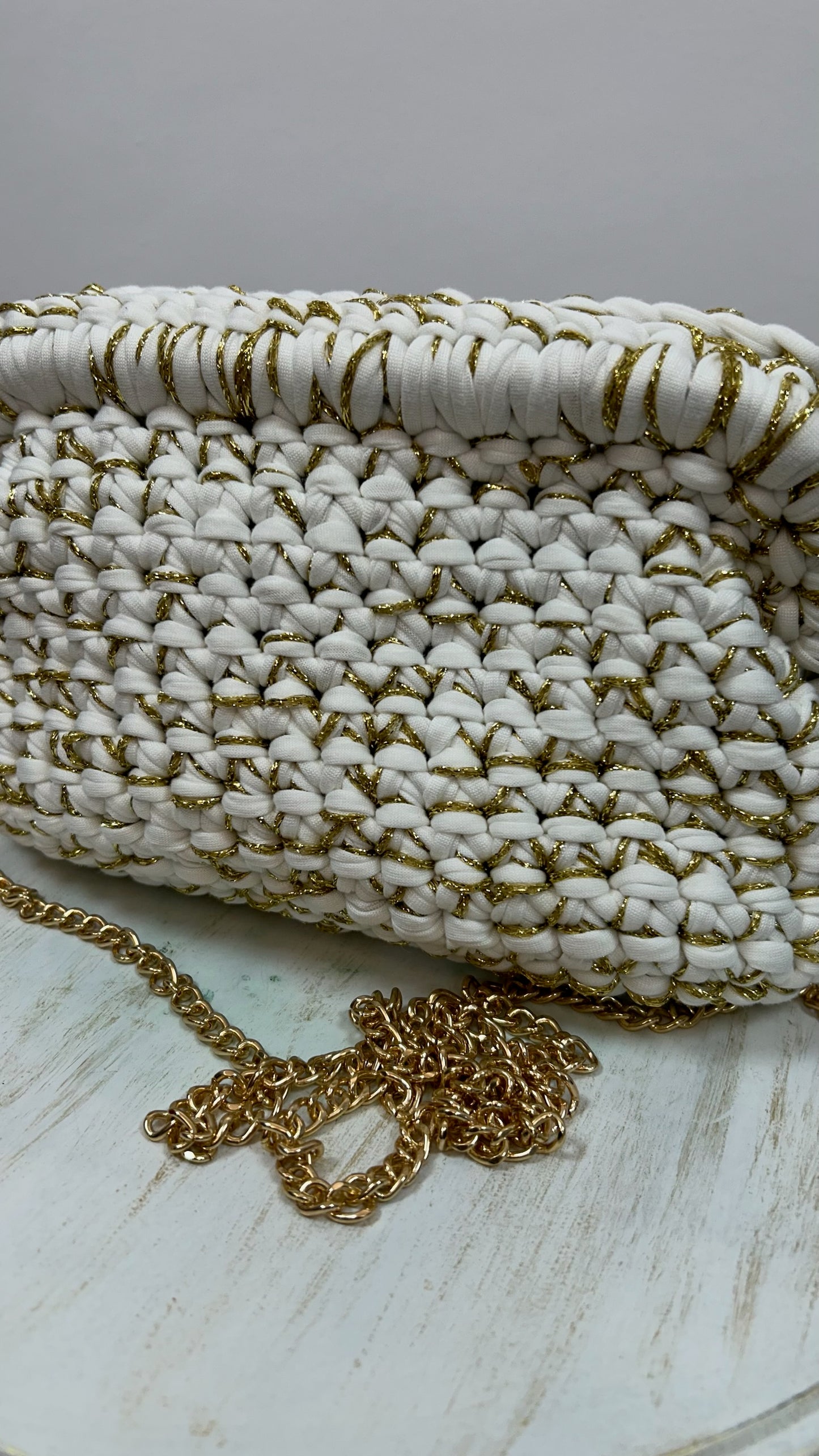 BOLSO CROCHET CADENA BLANCO