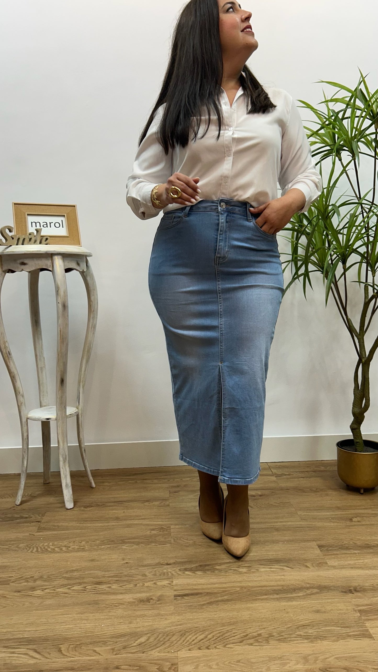 FALDA MIDI VAQUERA
