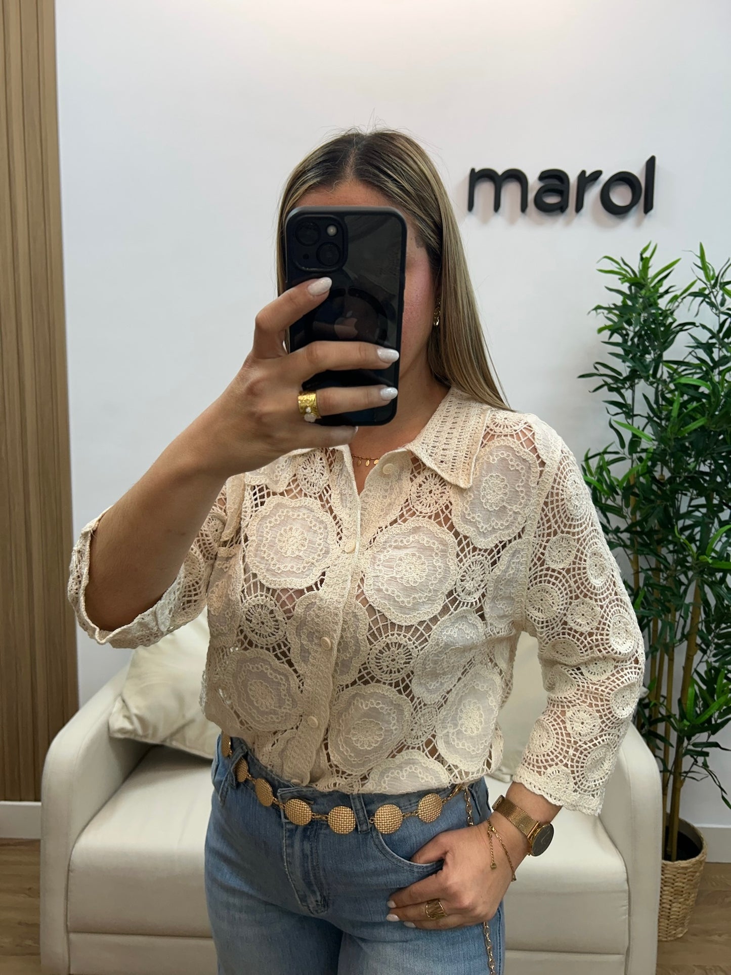 CAMISA CROCHET BEIGE